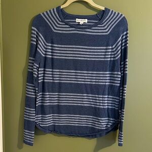 Kim Rogers Navy and Gray Striped Sweater